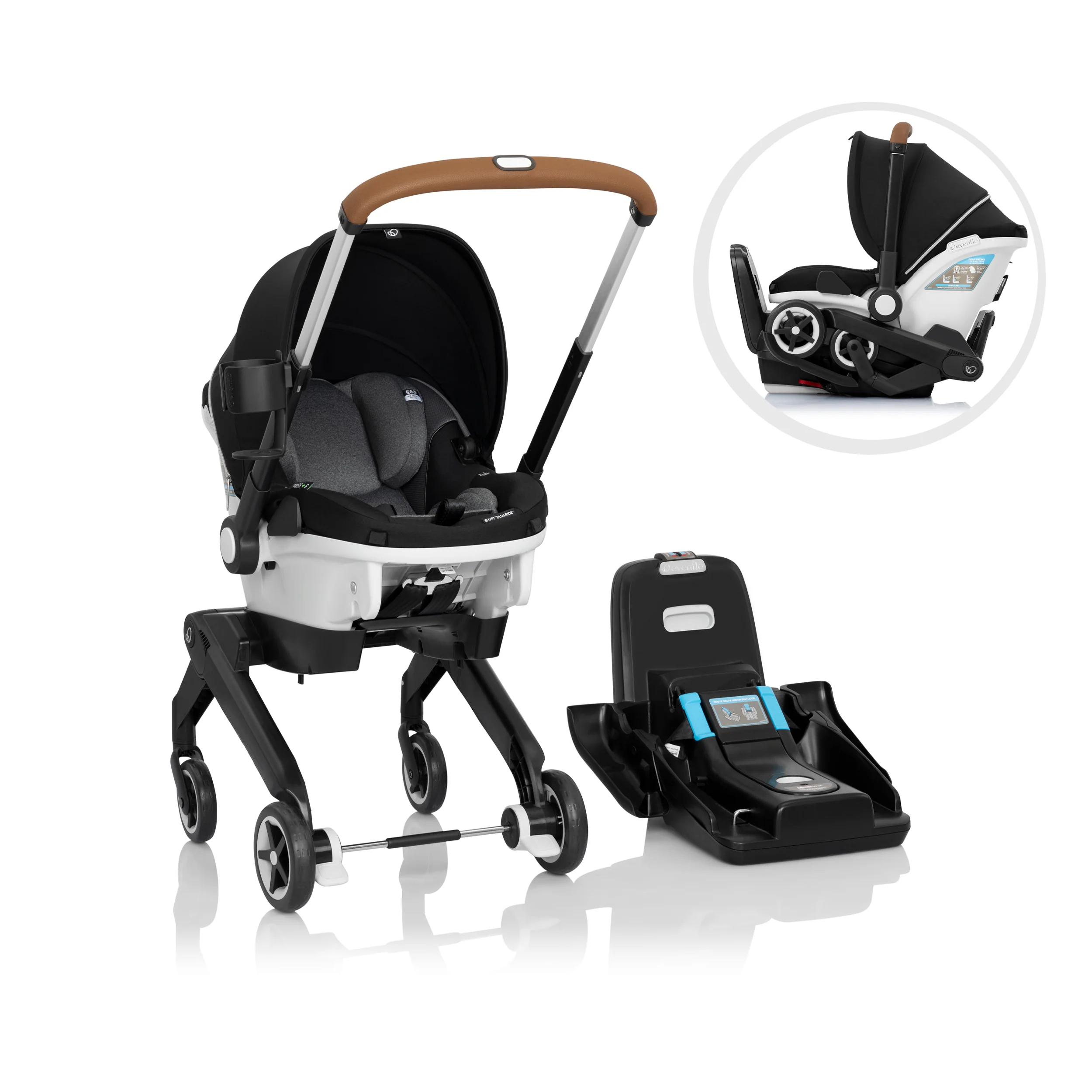 Shyft DualRide Infant Car Seat Stroller Combo w Carryall Storage & Extended Canopy - Image 3