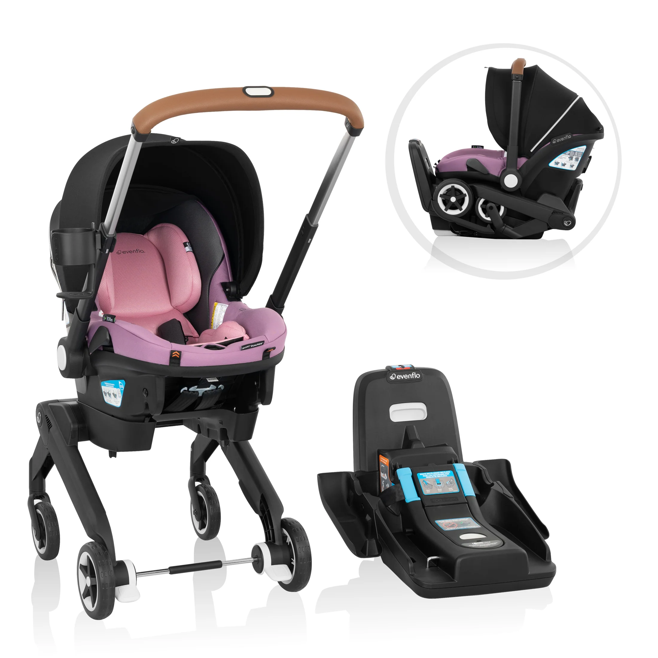 Shyft DualRide Infant Car Seat Stroller Combo w Carryall Storage & Extended Canopy - Image 6