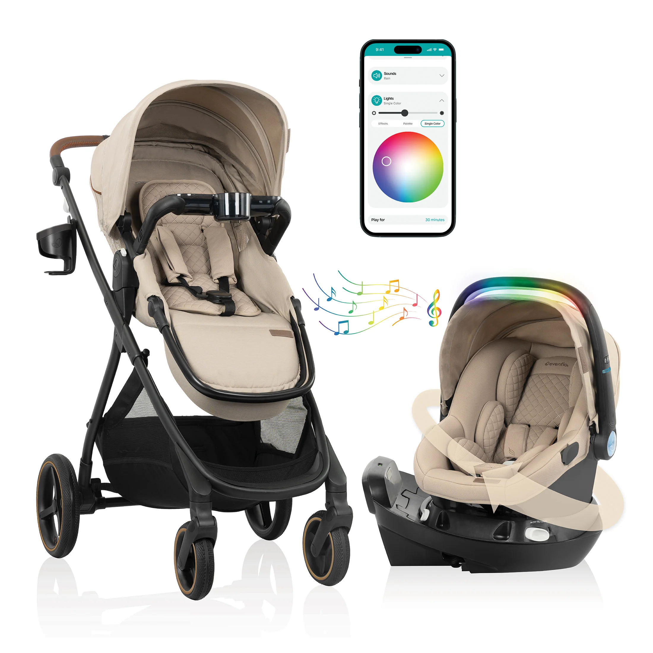 Shyft Intuiti+ Travel System featuring Revolve180 LiteMax™ NXT Rotating Infant Car Seat with SensorySoothe - Image 3